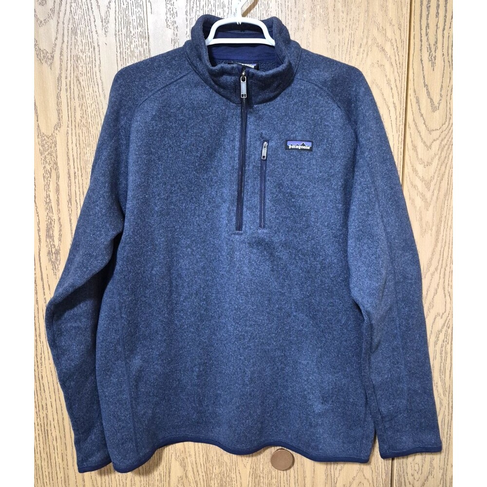 Patagonia Men's Blue Long Sleeve 3/4 Zip Warm Fleece Pullover Sweatshirt Sz L